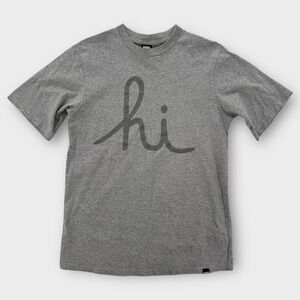 In4mation Shirt Mens‎ Small Graphic HI Hawaii Gray Cotton Blend Short Sleeve
